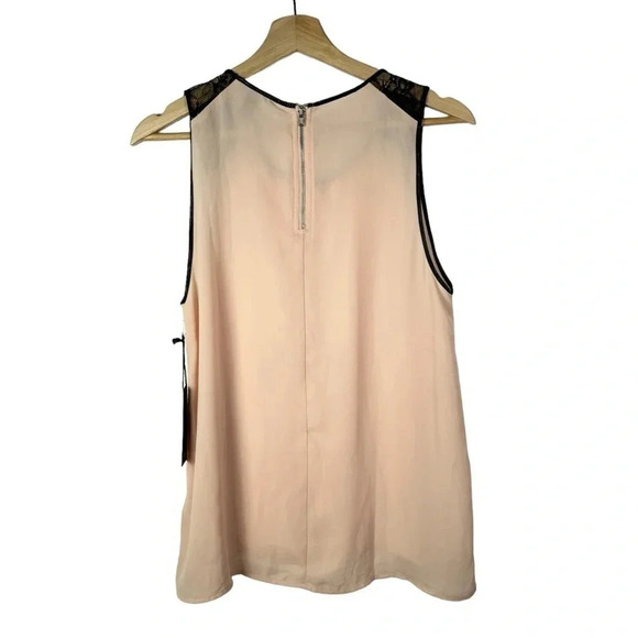 Forever 21 Cream & Black Lace Round Neck Sleeveless Blouse S - Picture 2 of 4